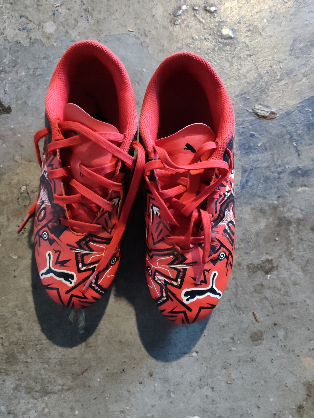 Puma Red Graphic Soccer Cleats